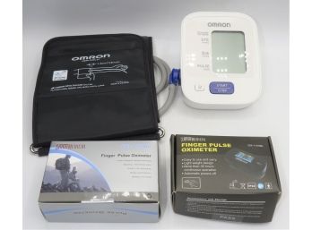 Santa Medical Finger Pulse Oximeters & Omron Blood Pressure Monitor - Set Of 3 Items