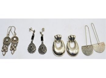 Sterling Silver Earrings - 4 Pairs
