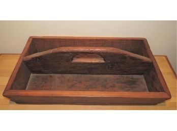 Wood Sectioned Tray With Carry Handle