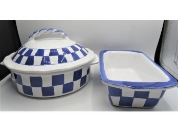 Mesa International Ceramic Loaf Pan & Baking Dish With Lid - Set Of 2