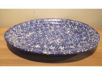 Oval Serving Bowl - Blue/white Ceramic Bowl