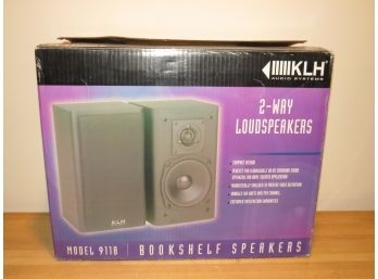 KLH Audio Systems Two Way Compact Shelf Speakers 5-100 Watt - Set Of 2 - In Original Box