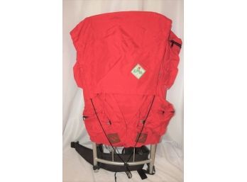 EMS Hiking Backpack External Aluminum Frame Padded Hip Belt Red Vintage