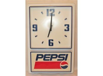 Impact International Inc. 'pepsi' Plastic Rectangular Wall Clock - NEEDS REPAIR