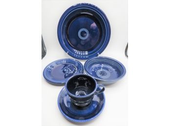 Homer Laughlin 'Fiesta' Cobalt Blue Ceramic Dishes - Set Of 4 Piece Place Setting - New In Original Box
