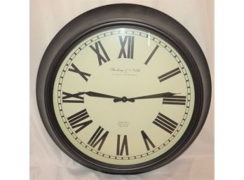 Sterling And Noble Dark Wood Wall Clock Mfg. No. 9 - Battery Operated