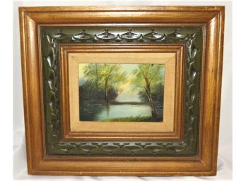 R. Lee Signed Painting With Wood Frame