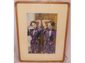 Gladys Tietz Woman In Robe Painted Photograph - Framed