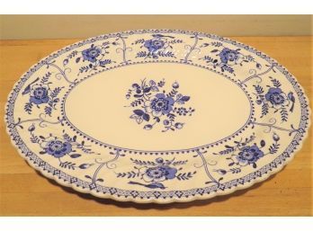 Johnson Brothers Blue And White 'Indies' 16 Inch Oval Serving Platter Made In England