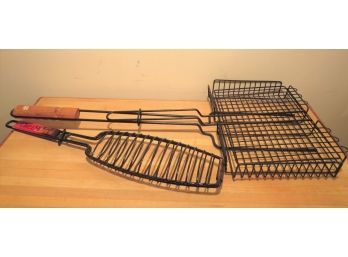 Grill Mate Fish Basket & Rectangular Vegetable Grilling Basket - Set Of 2