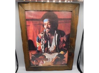 Jimi Hendrix 1970's Graphic West Poster Wood Framed Poster