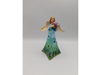 'A Fond Memory' Painted Tin Angel Figurine