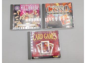 'who Wants To Be A Millionaire', 'grand Casino Deluxe' & 'Hoyle Card Games' Computer CD Rom Games, Lot Of 3