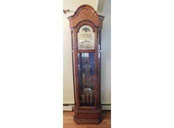 Vintage Howard Millar Lighted Chime Grandfather Clock Model 610-445 - Rewind/door Key Included