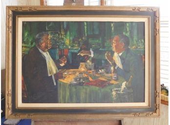 Original Scott Duncan Oil On Canvas Framed - Went To Lunch