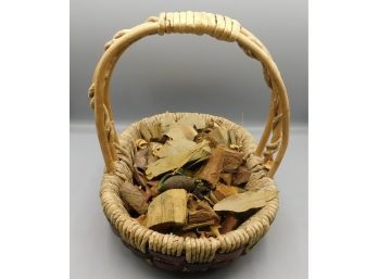 Decorative Wood Basket With Potpourri