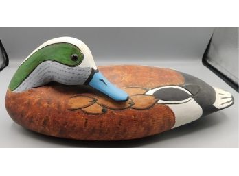 Vintage 1954 Pat Farrell Signed Hand-painted Wooden Wigeon Decoy