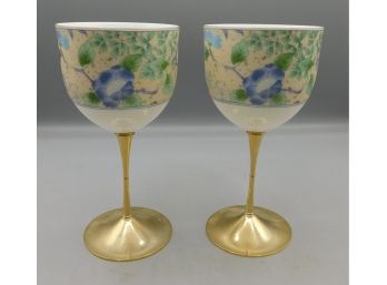 Vintage Fine Bone China Decorative Glasses - 2 Total