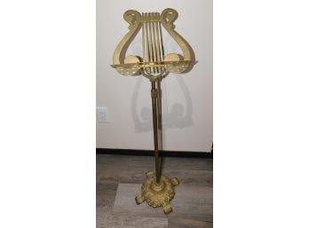 Vintage Olee Classic Brass Music Note Style Music Stand 39'H X 11 1/2'L X 11'D