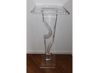 Haziza Hand Carved Lucite Sculpture Stand