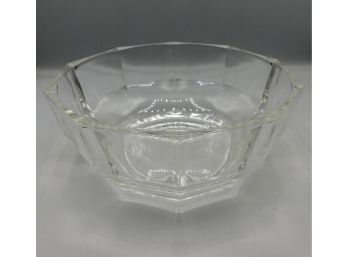 Vintage Glass Serving Bowl - Made In Italy