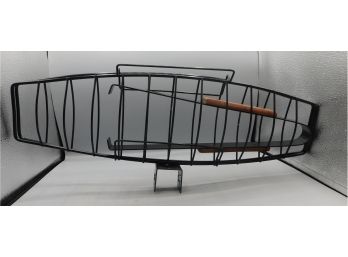 Wrought Iron Fish Fry Basket With Tongs
