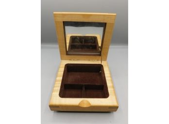 Solid Wood Felted / Mirrored Jewelry Box