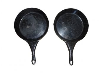 Vintage Cast Iron Frying Pans - 2 Total 17L X 11D
