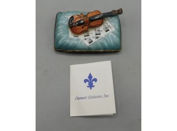 Chamart Exclusives Inc. Limoges Porcelain Box With Cello Pattern