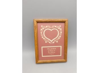 Peaceful Family Productions 'The Greatest Of These Is Love' Framed Artwork