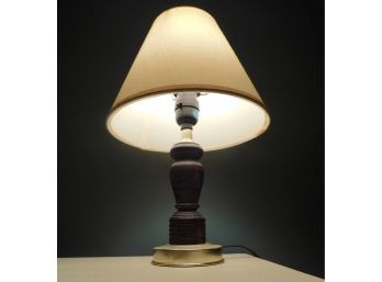 Mahogany And Gold Tone Table Lamp - Set Of Two Lamps