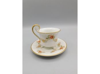 Rosenthal Selb Germany Footed Decorative Teacup & Saucer