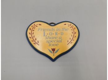 'Friends In The Lord' Wooden Heart Wall Decor