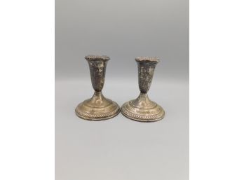 Sterling Weighted Vintage Candlestick Holders