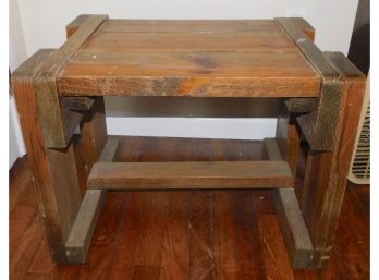 Hand Made Wooden Side Tables - Set Of Two