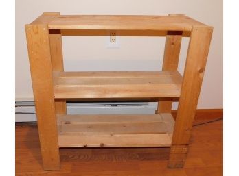 Three Tier Handmade Wooden Storage Shelf Unit