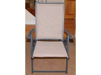 Metal Framed Woven Folding Lawn Chairs - Set Of Two