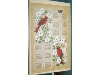 1990 Cardinal Burlap Calendar