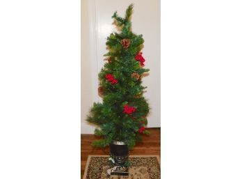 Faux Potted Decorated Christmas Tree