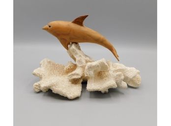 Dolphin On Coral Decorative Figurine