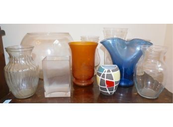 Decorative Glass Flower Vases - Assorted Lot