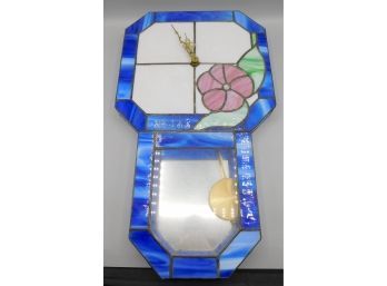 Stained Glass Floral Wall Clock