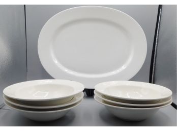 Essential Home Pasta Bowls With Large Ceramic Serving Platter