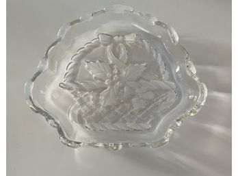 Mikasa Crystal Poinsetta Pattern Bowl With Box