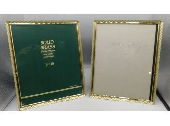 Solid Brass Hand Polished Lacquered 8 X 10 Picture Frames - 2 Total