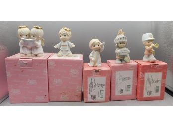 Precious Moments By Enesco Porcelain Figurines -mini Nativity Figurines  5 Total - Box Included