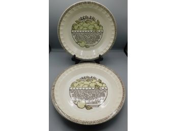 Vintage Royal China By Jeanette Ceramic Apple Pie Baking Plates - 2 Total