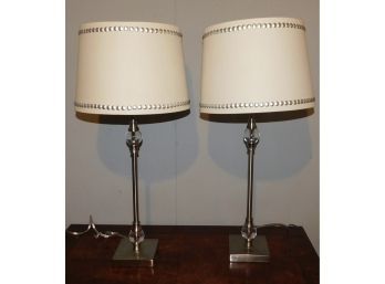 Stainless Steel Table Lamps - Set Of 2 Total