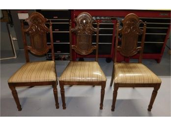 Vintage Singer Furniture Industries Composite / Wood Finish Upholstered Dining Chairs - 3 Total