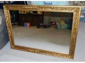 Plastic Gold-tone Frame Wall Mirror